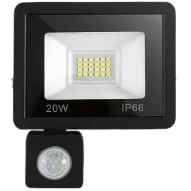   Halogén LED reflektor 20 W 6000 K alkonyattól hajnalig tartó érzékelővel IP66