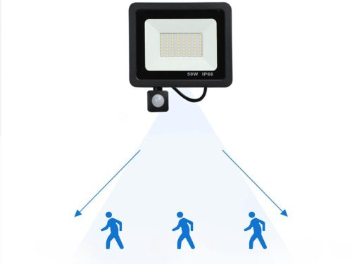 Halogén LED reflektor 20 W 6000 K alkonyattól hajnalig tartó érzékelővel IP66