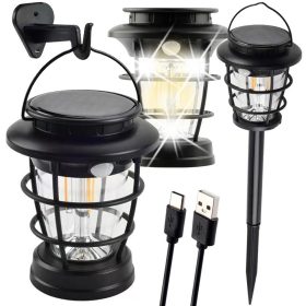   Napelemes kempinglámpa LED kerti lámpa USB alkonyati mozgásérzékelővel