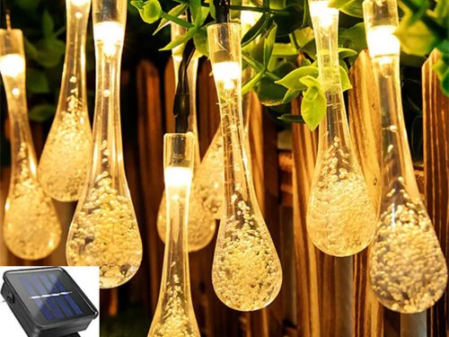 Napelemes kerti jégcsap girland terasz erkély 20 LED db lámpák