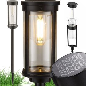   Napelemes kerti LED lámpaoszlop kerti dekorációhoz, meleg színekkel