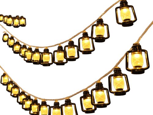 Napelemes LED kerti fényfüzér, lámpasor erkélyre, teraszra, 20 db lámpa