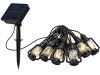 Napelemes LED kerti fényfüzér, lámpasor erkélyre, teraszra, 20 db lámpa