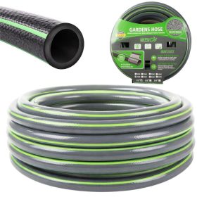   1/2" 15 m-es 3 rétegű gumi kerti tömlő, erős, tartós és rugalmas