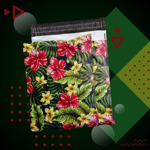 Futártasak ragasztócsíkkal 255x370 VIRÁG mintás 50 db