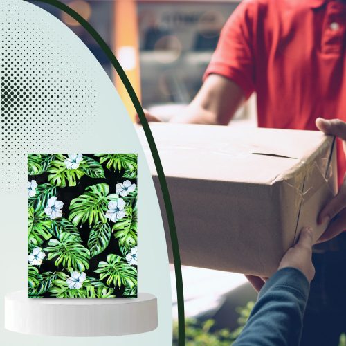 Futártasak ragasztócsíkkal 310X420 dzsungel mintás 50 db