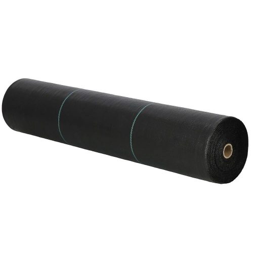 Geotextil, agroszövet, 1,6x50m, 70g/m², UV-álló, fekete - gyomirtó kertszőnyeg, PP talajtakaró növényvédelemhez