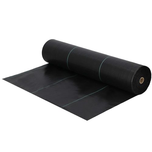 Geotextil, agroszövet, 1,6x50m, 70g/m², UV-álló, fekete - gyomirtó kertszőnyeg, PP talajtakaró növényvédelemhez