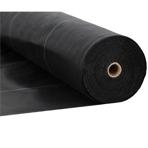 Geotextil, agroszövet, 1,6x50m, 70g/m², UV-álló, fekete - gyomirtó kertszőnyeg, PP talajtakaró növényvédelemhez