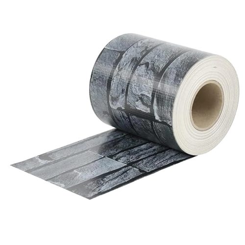 Belátásgátló kerítésszalag 19 cm x 35 m, szürke kőmintás kerítéshez való szalag, UV álló + 20 db rögzítőkapocs
