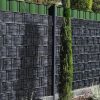 Belátásgátló kerítésszalag 19 cm x 35 m, szürke kőmintás kerítéshez való szalag, UV álló + 20 db rögzítőkapocs