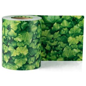   Belátásgátló kerítésszalag 19 cm x 35 m, zöldlevél mintás kerítéshez való szalag, UV álló + 20 db rögzítőkapocs