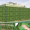 Belátásgátló kerítésszalag 19 cm x 35 m, zöldlevél mintás kerítéshez való szalag, UV álló + 20 db rögzítőkapocs