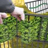 Belátásgátló kerítésszalag 19 cm x 35 m, zöldlevél mintás kerítéshez való szalag, UV álló + 20 db rögzítőkapocs