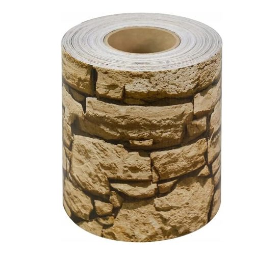 Belátásgátló kerítésszalag 19 cm x 35 m, kőmintás kerítéshez való szalag, UV álló + 20 db rögzítőkapocs