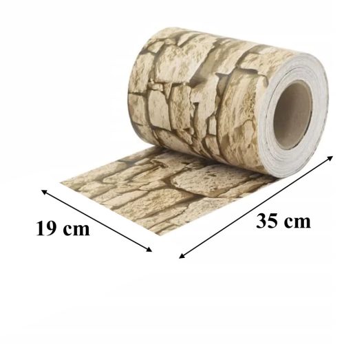 Belátásgátló kerítésszalag 19 cm x 35 m, kőmintás kerítéshez való szalag, UV álló + 20 db rögzítőkapocs