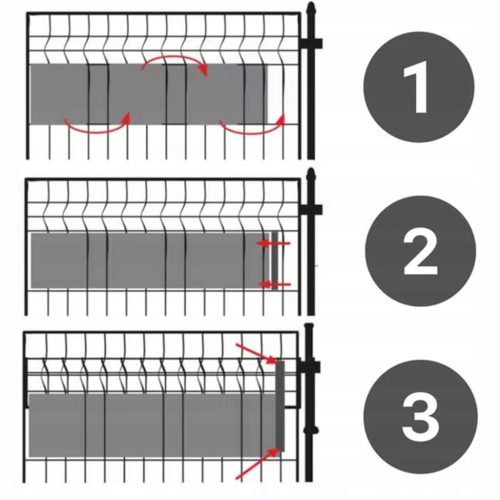 Belátásgátló kerítésszalag 19 cm x 35 m, kőmintás kerítéshez való szalag, UV álló + 20 db rögzítőkapocs