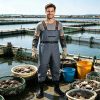 vízálló horgásznadrág állítható pántokkal, vízálló és csúszásgátló csizmával 45-ös méret