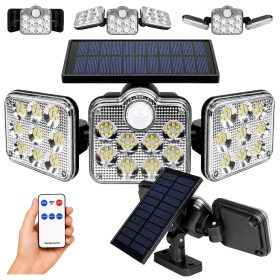   Kültéri szolár kerti lámpa 138 led-es fényforrással, mozgás- és alkonyérzékelővel, 1600 mAh-s akkumulátorral, távirányítóval