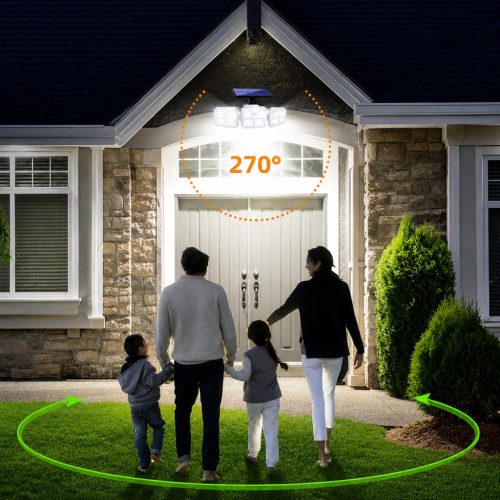 Kültéri szolár kerti lámpa 138 led-es fényforrással, mozgás- és alkonyérzékelővel, 1600 mAh-s akkumulátorral, távirányítóval