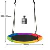 Fémvázas fészekhinta 100cm, szivárvány, vízálló, 100 kg teherbírás