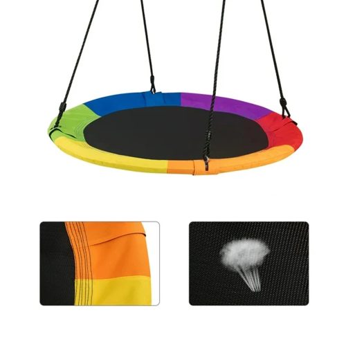 Fémvázas fészekhinta 100cm, szivárvány, vízálló, 100 kg teherbírás