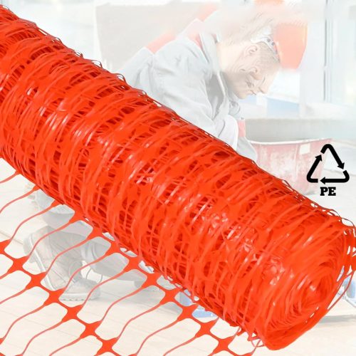 Biztonsági műanyag vágható építési háló, narancssárga, 1x50 m