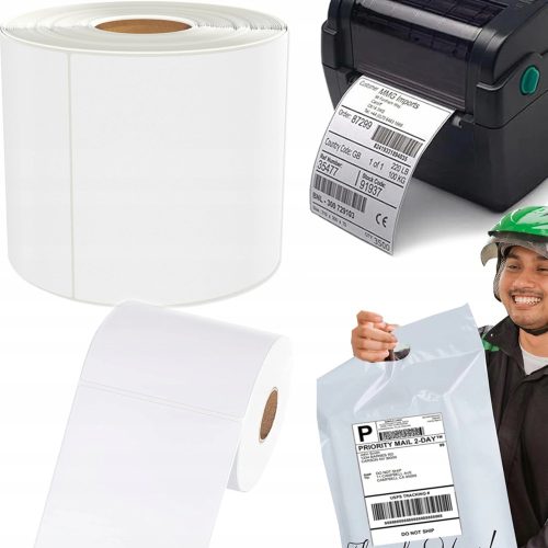 Öntapadós thermo etikett címke 100x150mm, 500db címke/tekercs