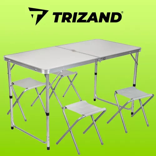 Összecsukható kemping szett, 1 db asztal + 4 db szék