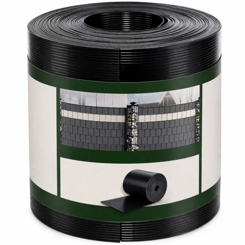 Belátásgátló kerítésszalag, fekete, 19cmx35m 450g/m2 