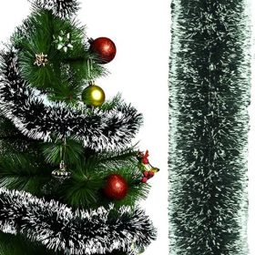   Sűrű havas karácsonyi girland és fenyő füzér 15 cm-es átmérővel, 6 méteres hosszúságban