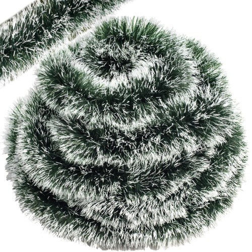 Sűrű havas karácsonyi girland és fenyő füzér 15 cm-es átmérővel, 6 méteres hosszúságban