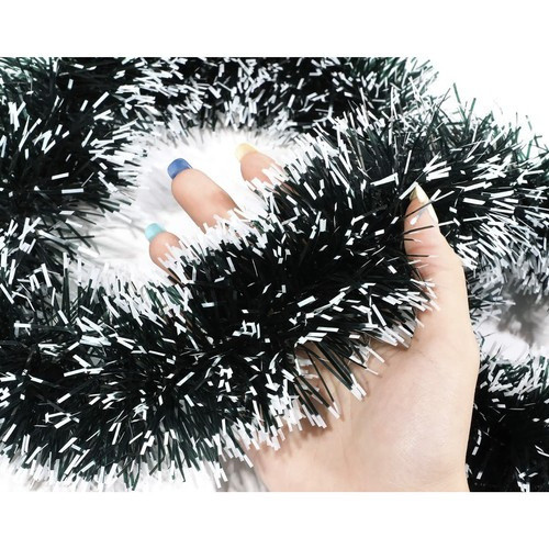 Sűrű havas karácsonyi girland és fenyő füzér 15 cm-es átmérővel, 6 méteres hosszúságban