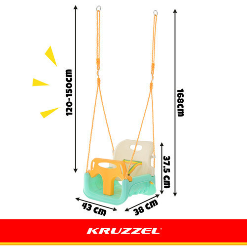 3 az 1-ben gyerekhinta,  otthonra és kertbe, akár 30 kg-ig- krém szín