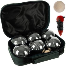 Petanque 6 db-os golyó készlet, cipzáros táskában