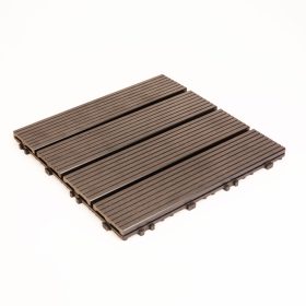   WPC padlóburkolat - 4 léces - 30 x 30 cm - fekete - 11 db / csomag